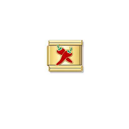 Red Peppers – gold Italian charm by Italycharm