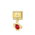 Red Ruby Crab - Gold Pendant Charm