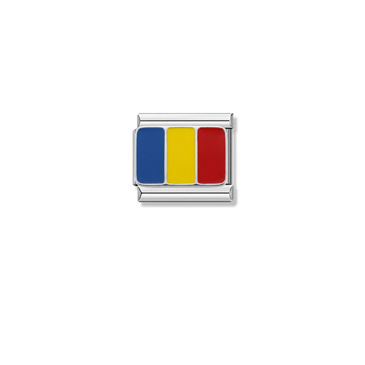 Romania Flag – silver Italian charm by Italycharm