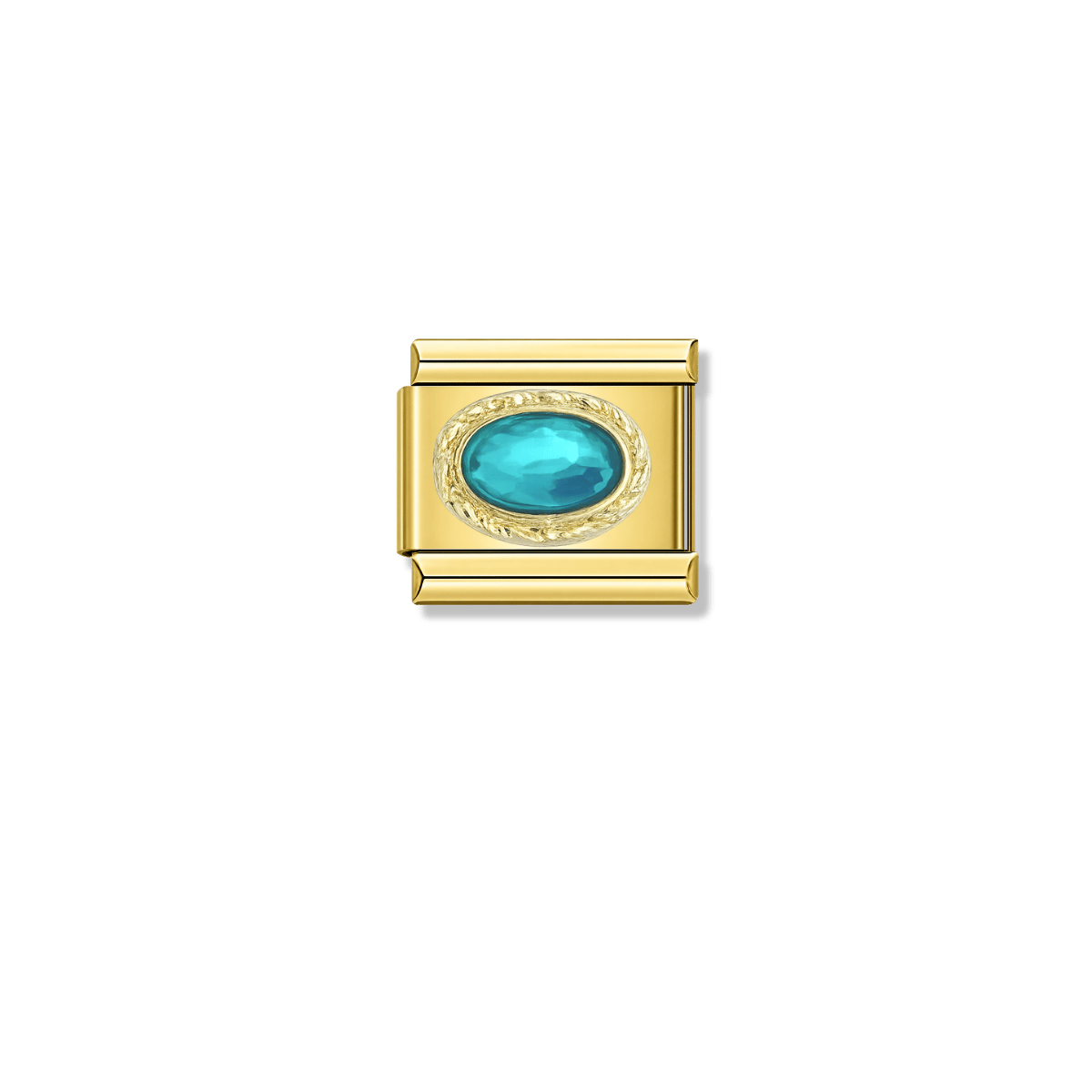 Royal Aquamarine Resin – gold Italian charm by Italycharm