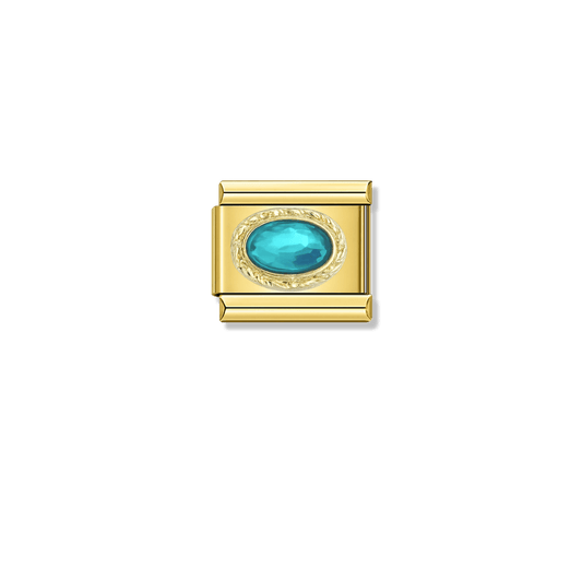 Royal Aquamarine Resin – gold Italian charm by Italycharm