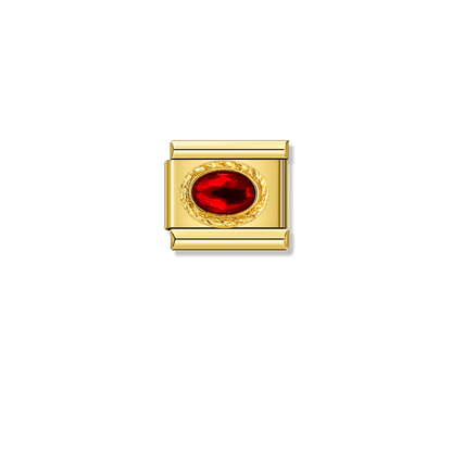 Royal Garnet Resin – gold Italian charm by Italycharm