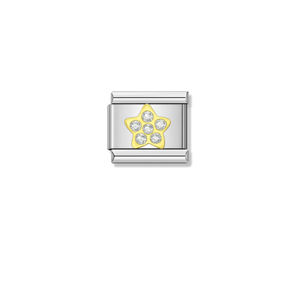Royal Star with CZ – silver Italian charm by Italycharm