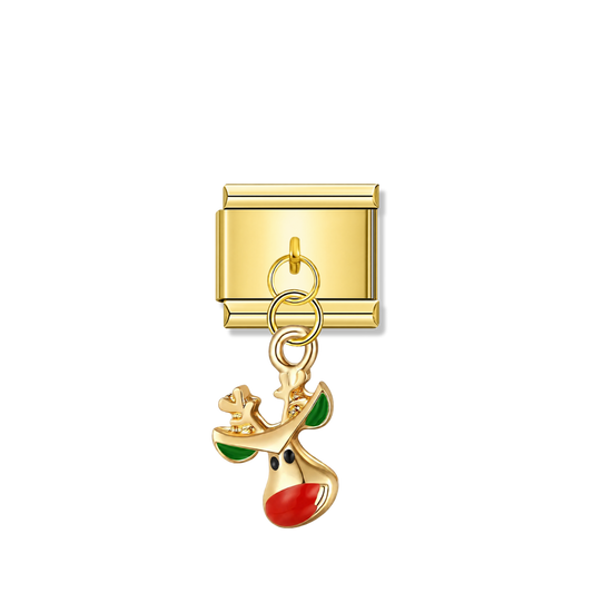 Rudolph Glow – gold Italian pendant charm by Italycharm