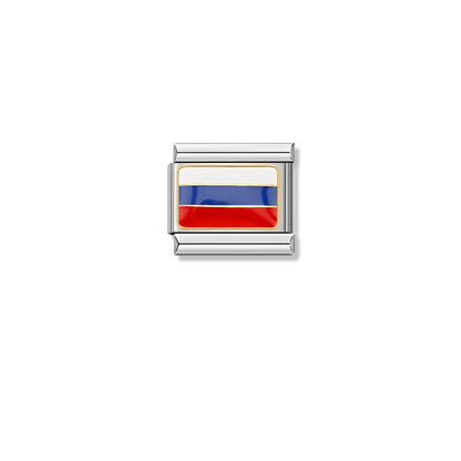 Russia Flag – silver Italian charm by Italycharm