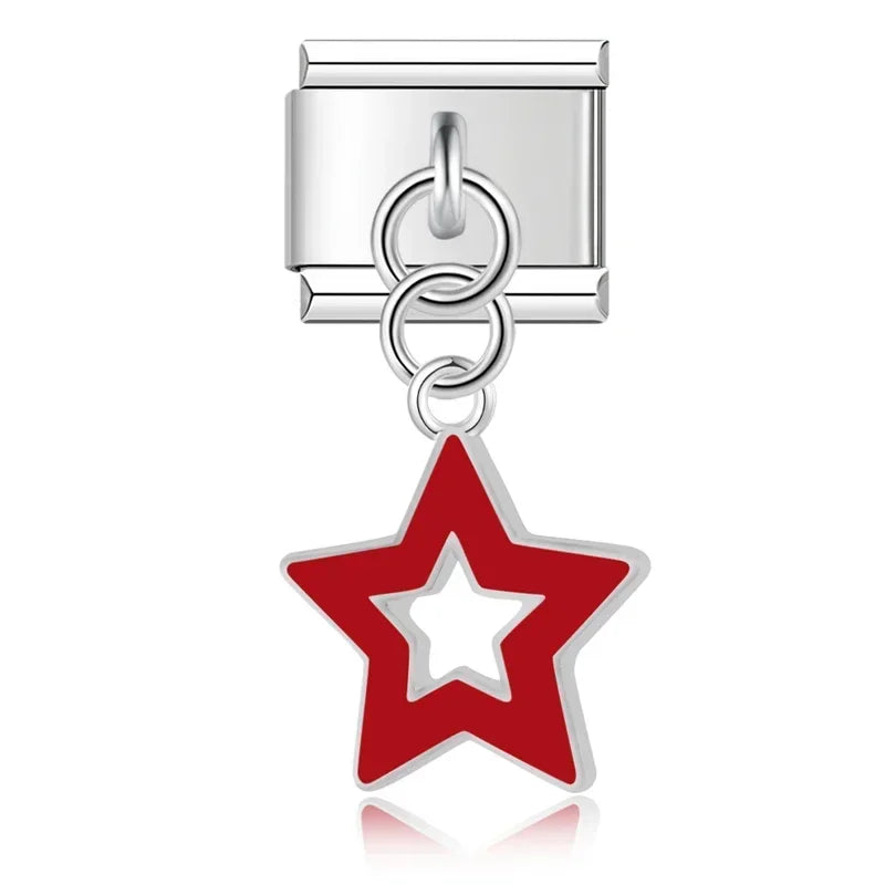 Red Star - Silver Pendant Charm - Charmris