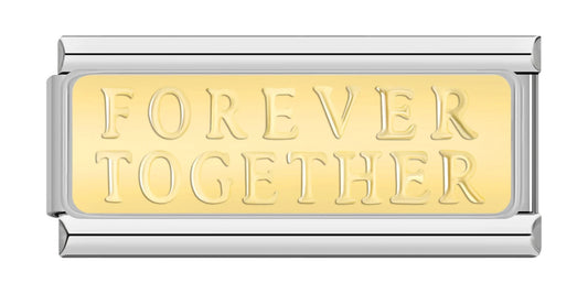 FOREVER TOGETHER – silver Italian bar charm by Italycharm