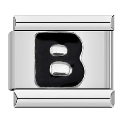 Black Letter B - Silver Charm