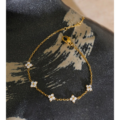 Wildflower Pavé Chain Bracelet