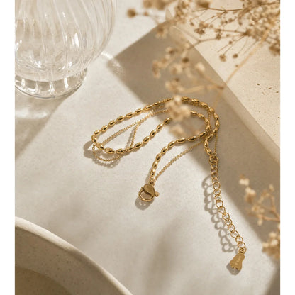 Coastal Double Beaded Anklet