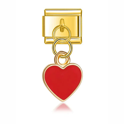 Red Heart - Gold Pendant Charm - Charmris