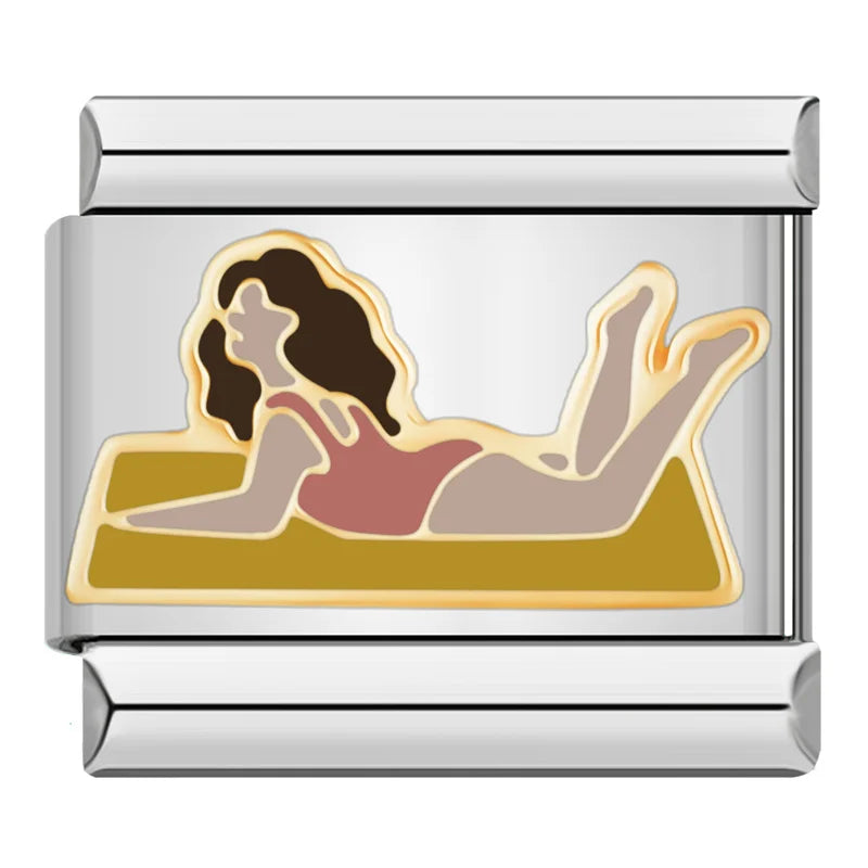 Beach Girl – Silver Italian Charm