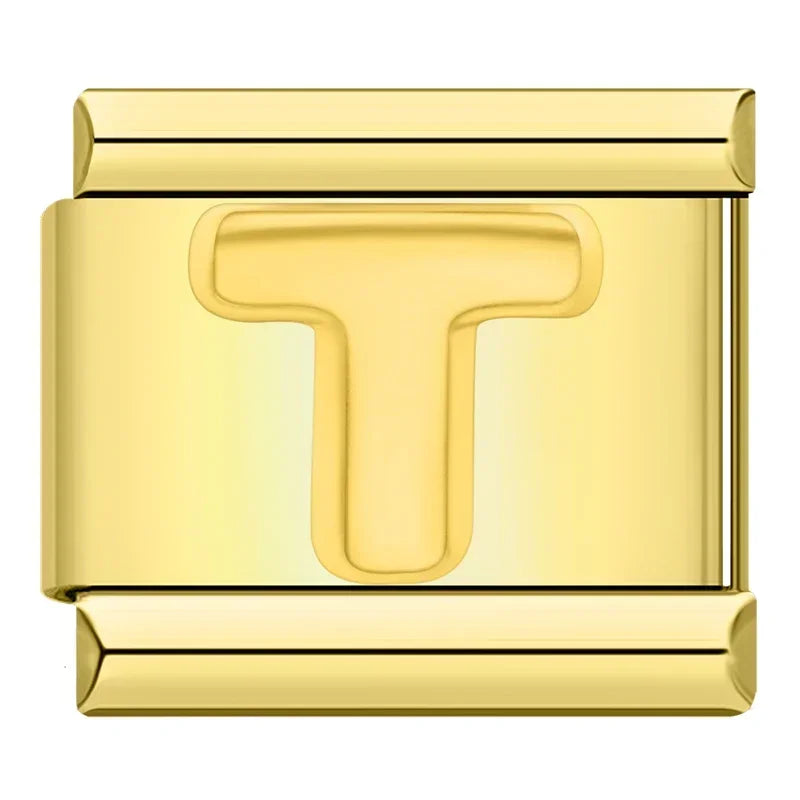 Golden Letter T - Gold Charm - Charmris