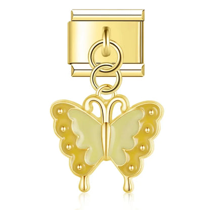 Yellow Butterfly Dream – Gold Pendant Charm - Charmris