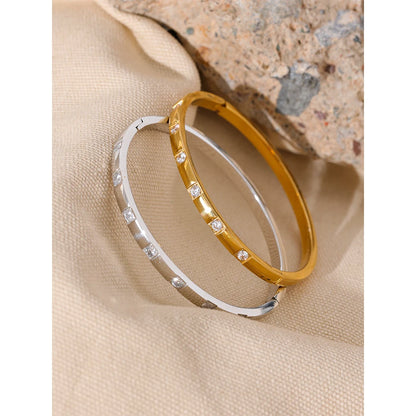 Stargaze Square Stone Hinged Bangle
