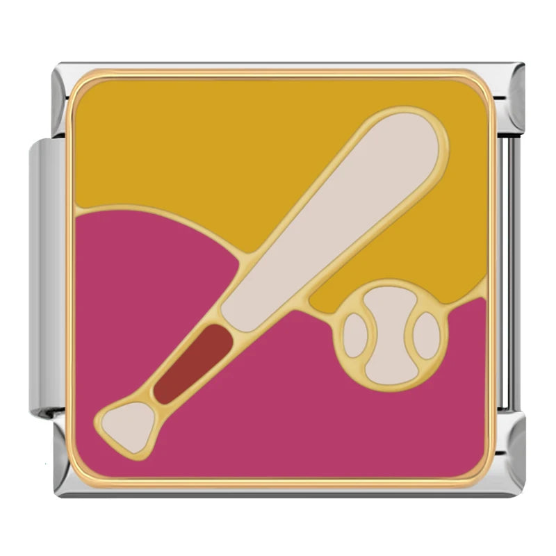 Baseball Bat & Ball - Silver Charm - Charmris
