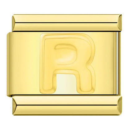 Golden Letter R - Gold Charm - Charmris