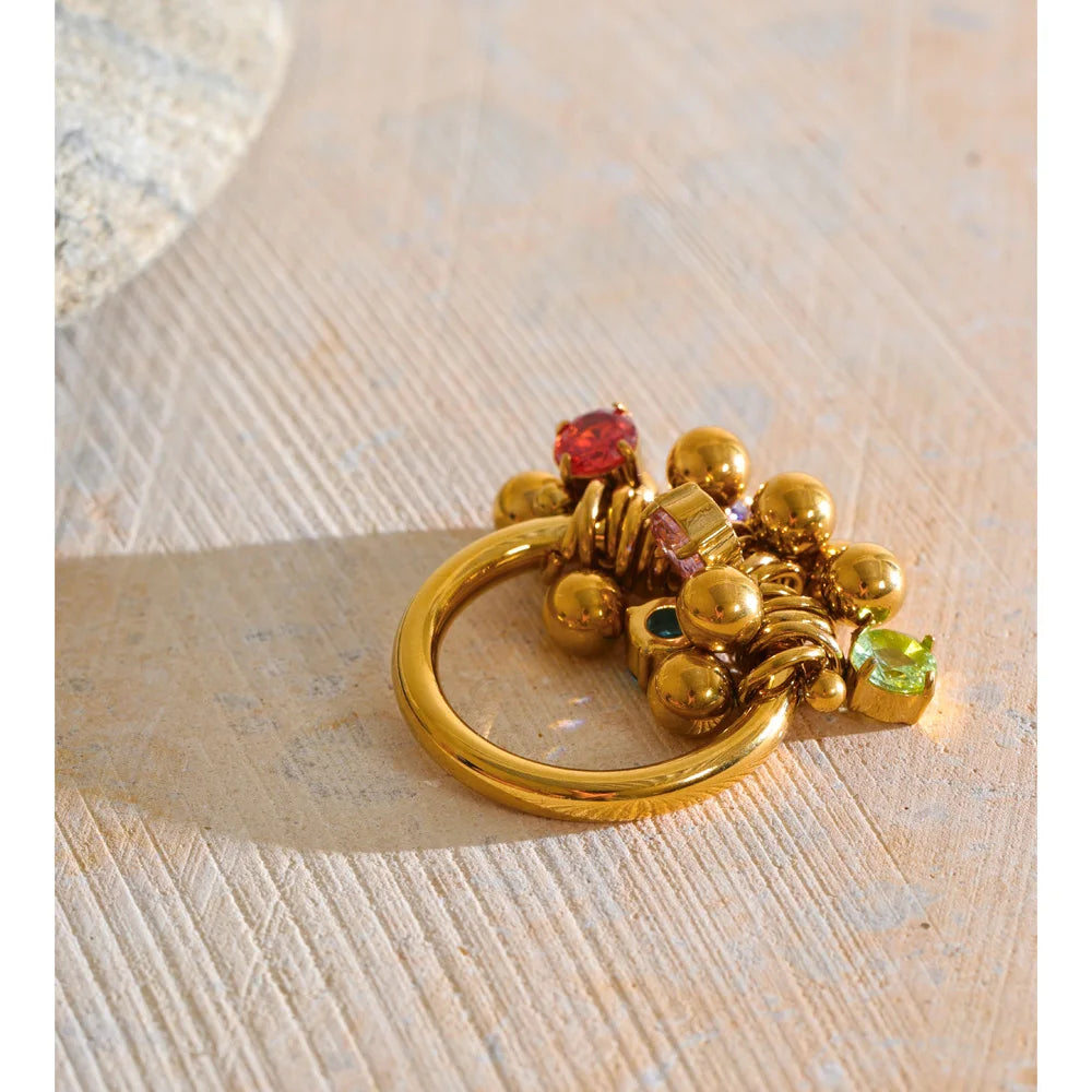Confetti Gemstone Cluster Ring