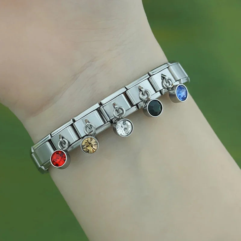 November Birthstone with CZ - Silver Pendant Charm