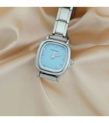 Blue Elegance Square Watches - Charmris