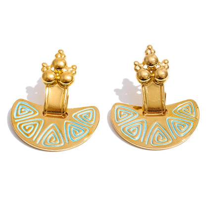Riviera Enamel Fan Drop Earrings
