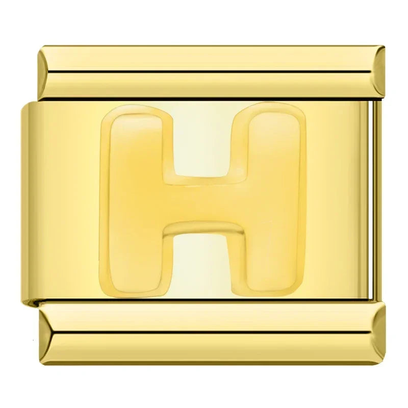 Golden Letter H - Gold Charm - Charmris