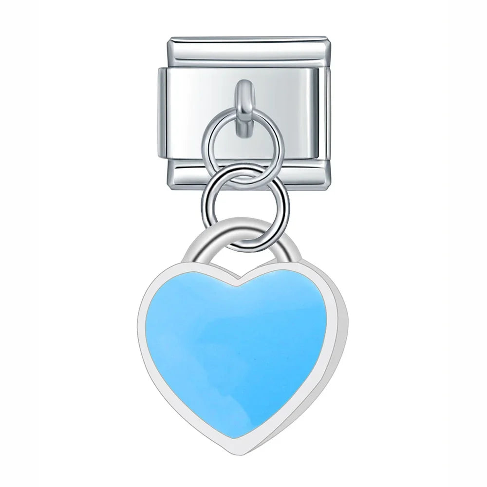 Blue Heart – Silver Italian Pendant Charm - Charmris
