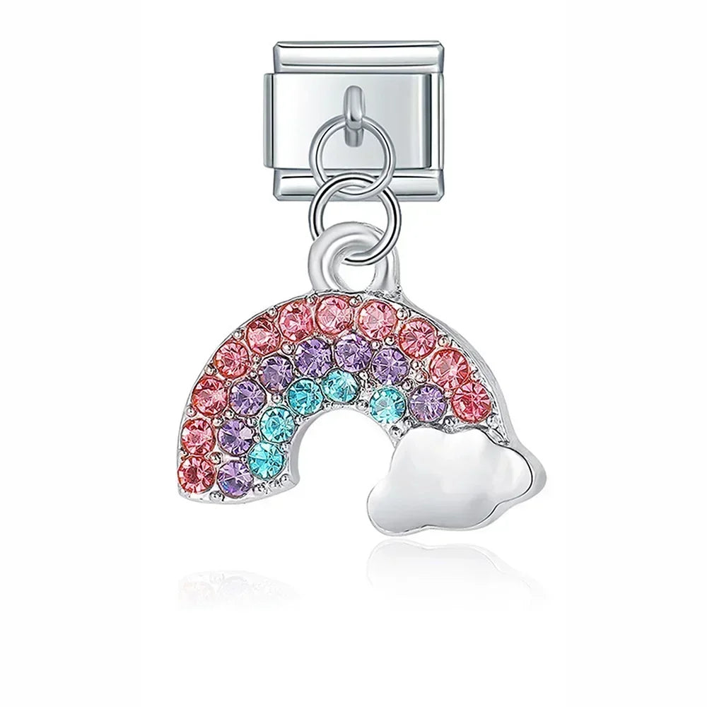 Dreamy Rainbow and Cloud Charm - Silver Pendant Charm - Charmris