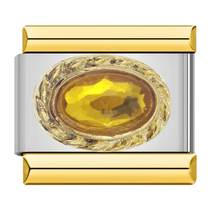 Royal Topaz Resin Charm - Silver & Gold Charm