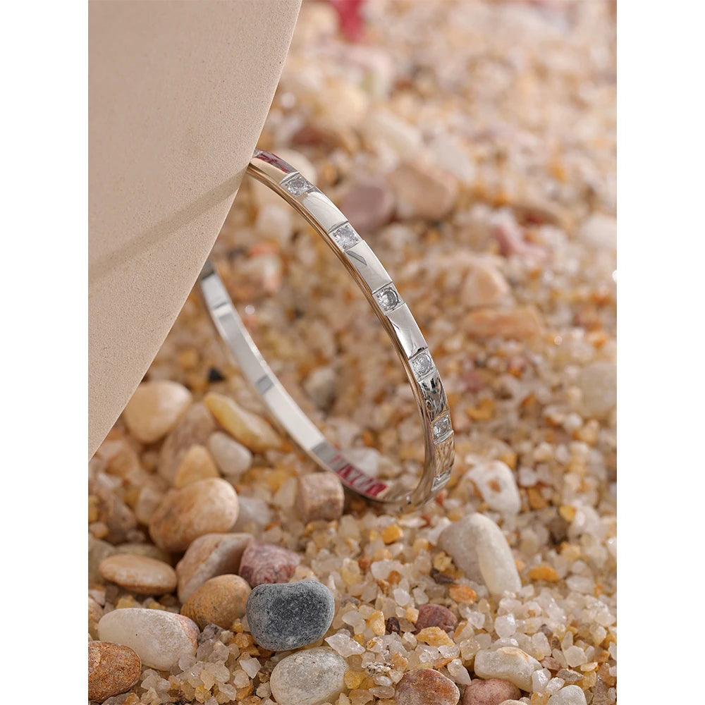 Stargaze Square Stone Hinged Bangle