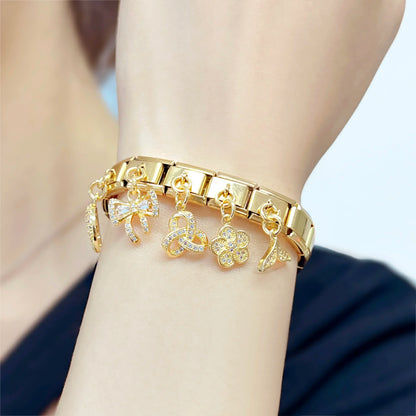 Mermaid Tail with CZ - Gold Pendant Charm - Charmris