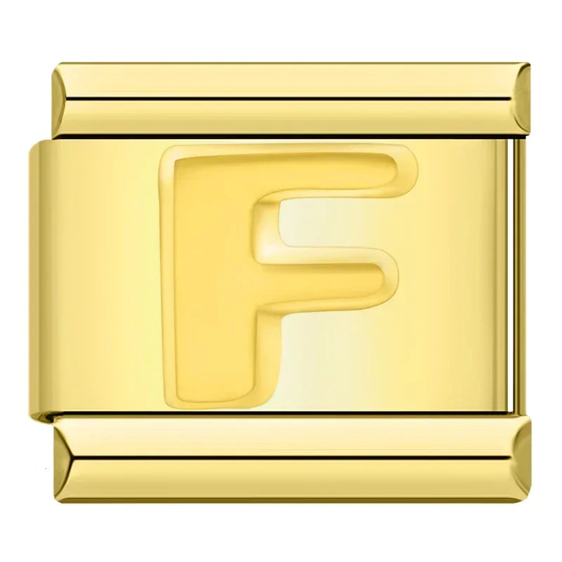 Golden Letter F - Gold Charm - Charmris