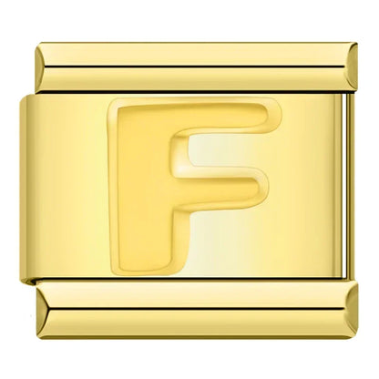 Golden Letter F - Gold Charm - Charmris