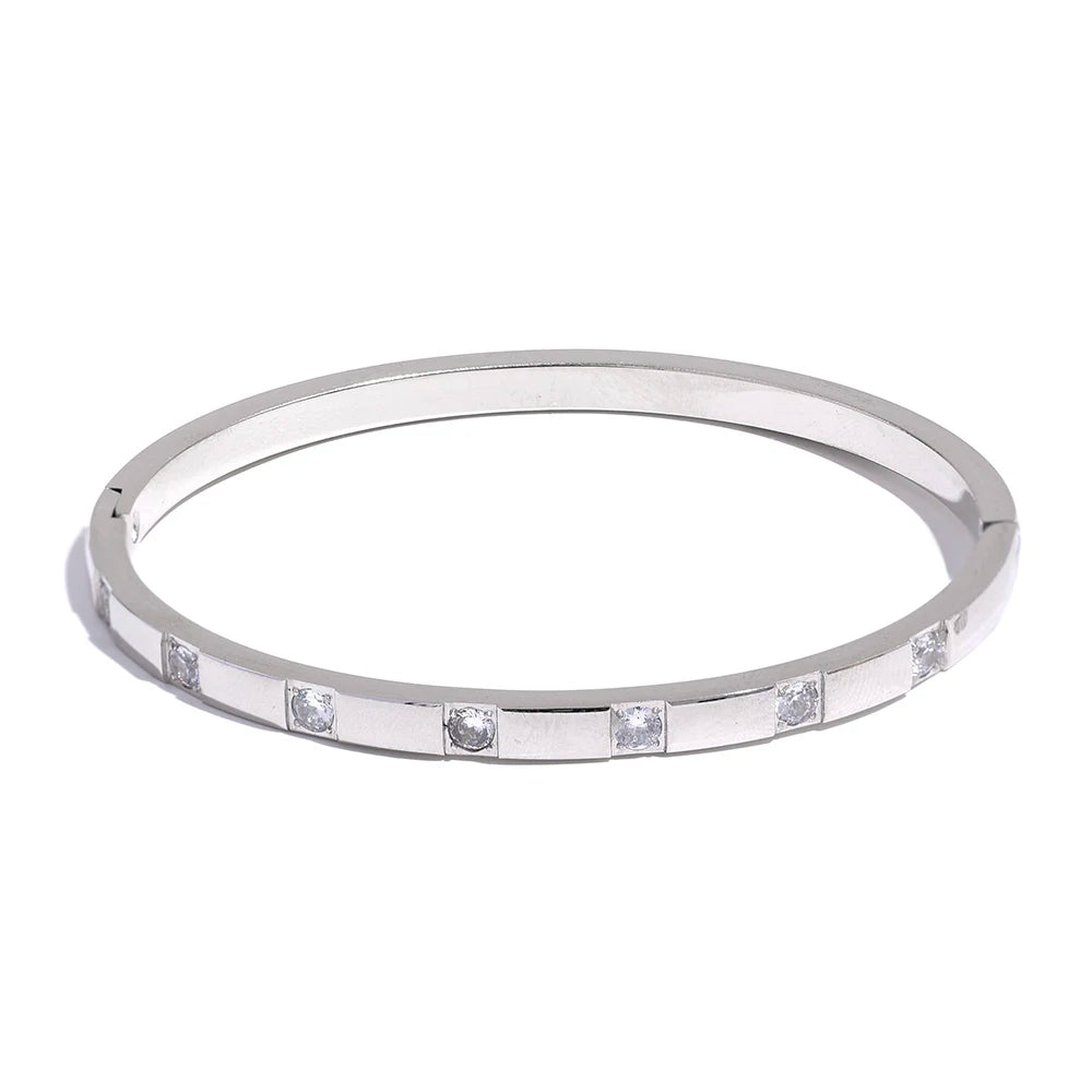 Stargaze Square Stone Hinged Bangle
