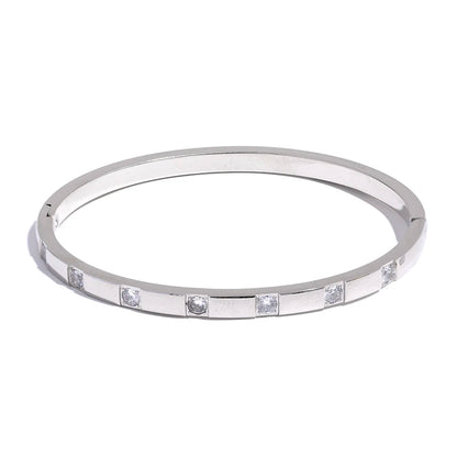 Stargaze Square Stone Hinged Bangle