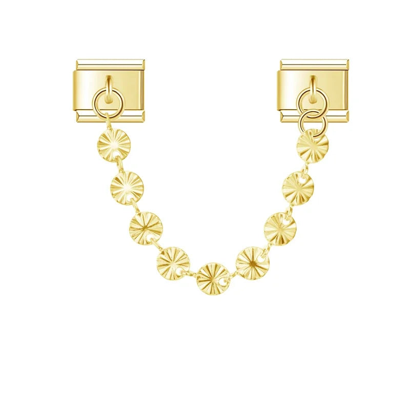 Sun Disc Chain Gold Charm - Charmris