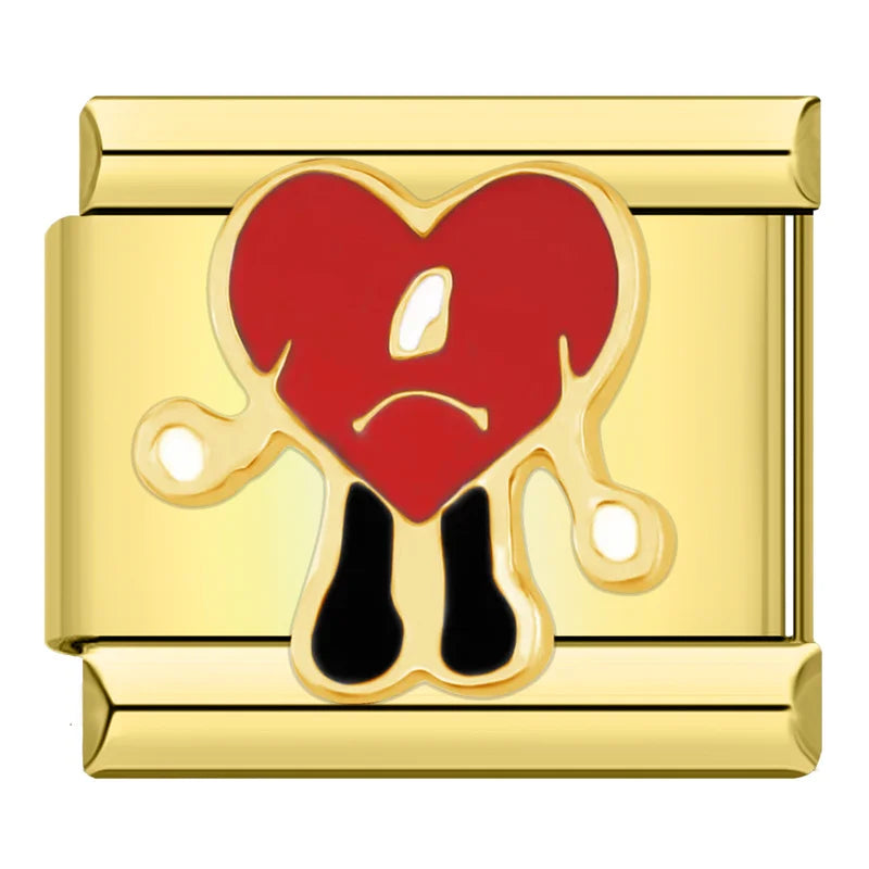 Sad Heart - Gold Charm