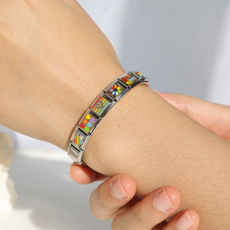 Rainbow Flag - Silver Charm - Charmris