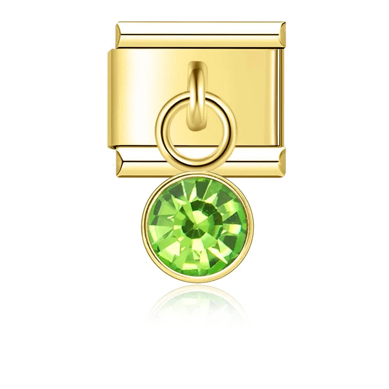 July Birthstone with CZ - Gold Pendant Charm - Charmris