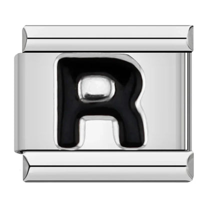 Black Letter R - Silver Charm - Charmris