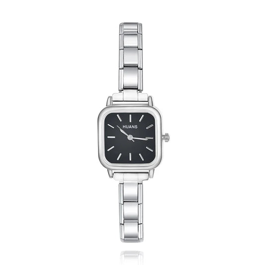 Elara Square – Black Dial | Italycharm Women's Watch – Italian charm watch by Italycharm