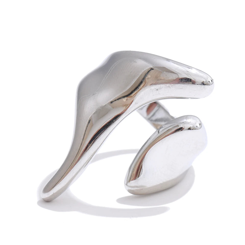 Sculpt Teardrop Open Ring