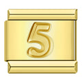 Golden Number 5 - Gold Charm