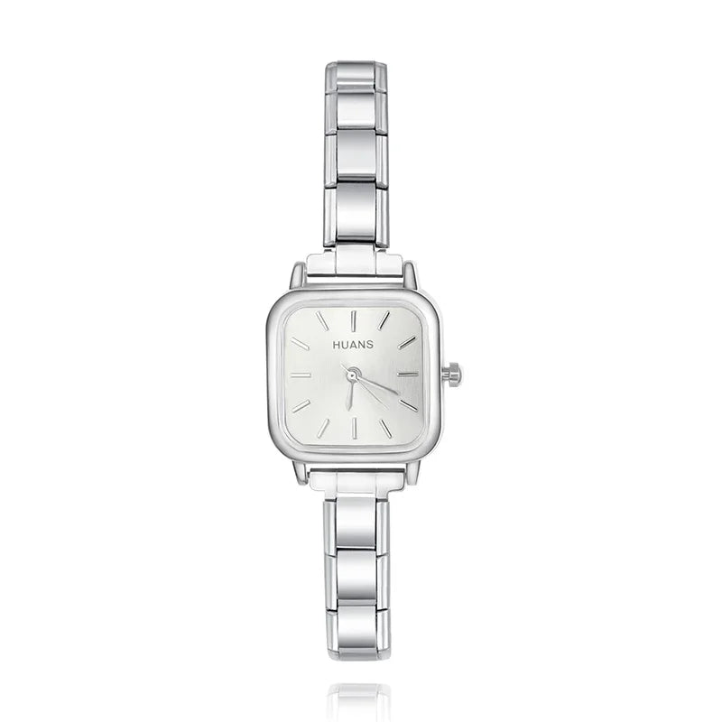 Elara Square – Classic Silver | Italycharm Women's Watch - Charmris
