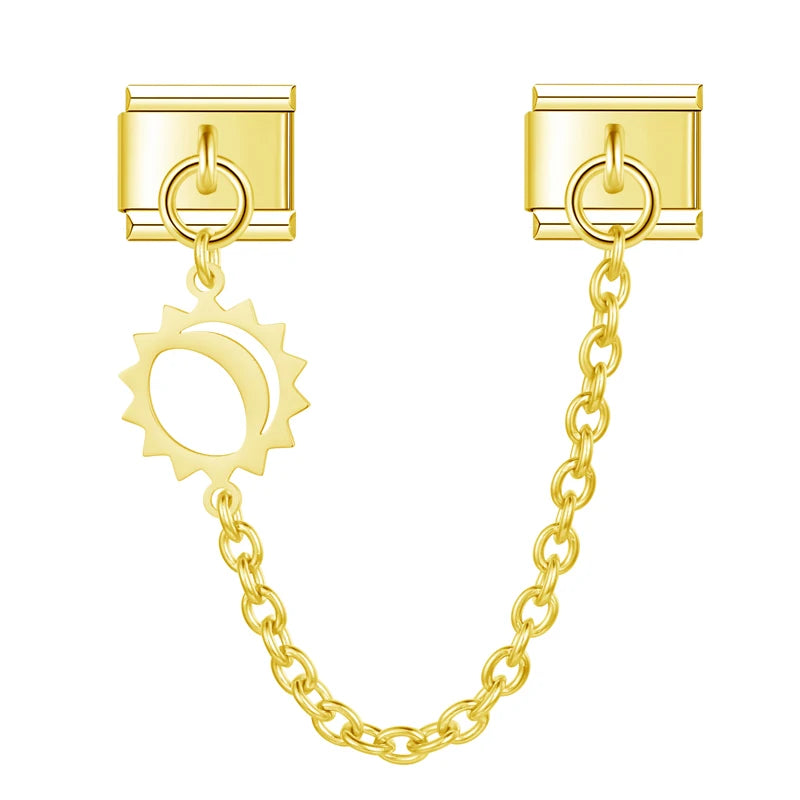 Celestial Sun & Moon Chain Gold Charm - Charmris