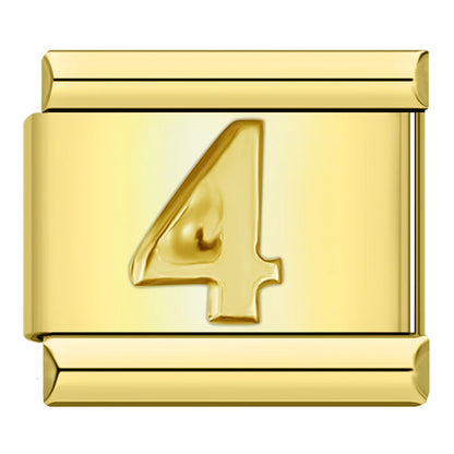 Golden Number 4 - Gold Charm - Charmris