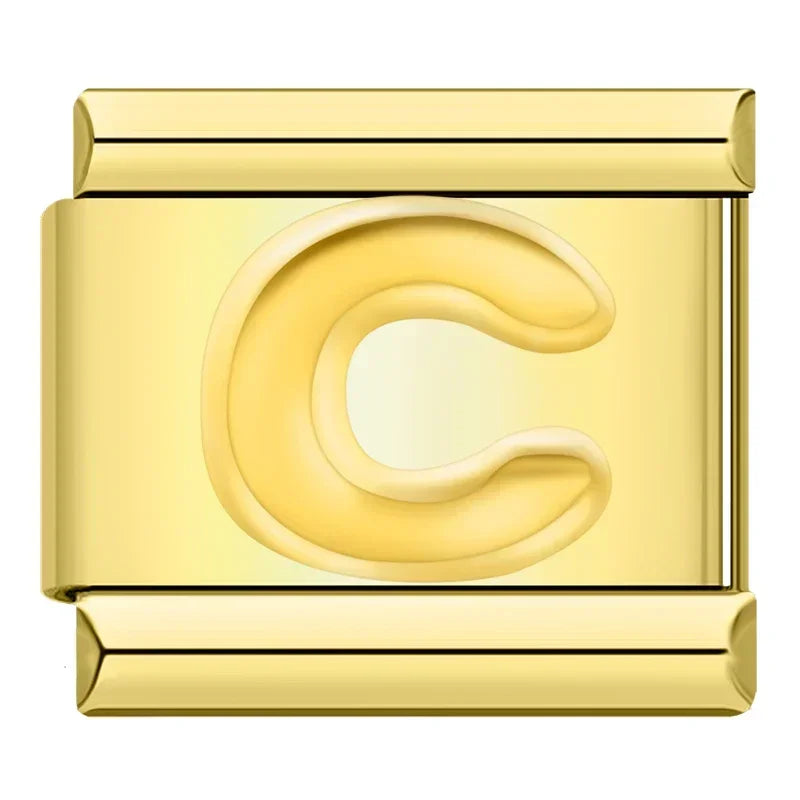 Golden Letter C - Gold Charm - Charmris