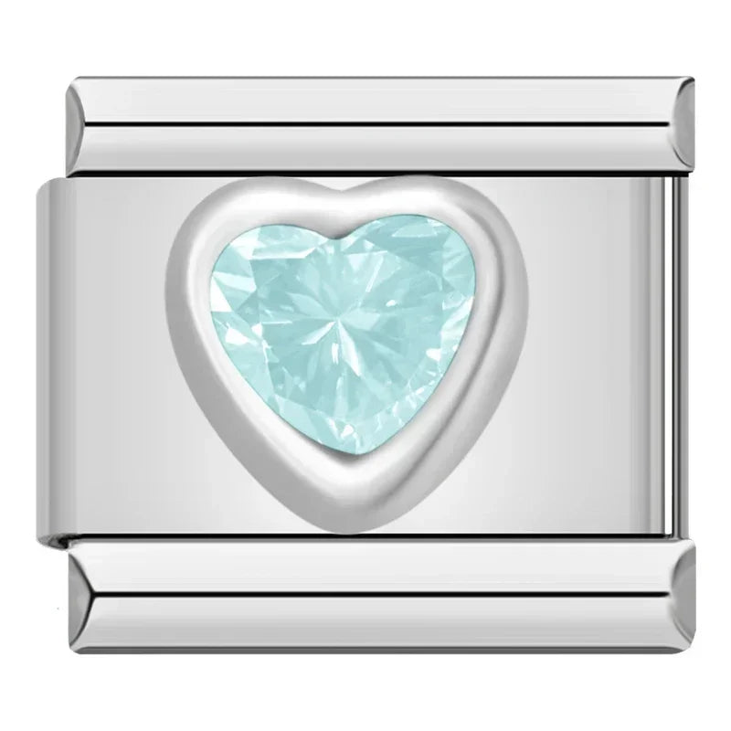 Aqua Shiny Romantic Heart