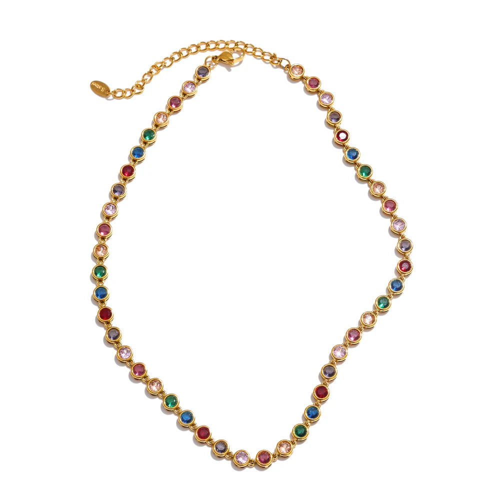 Rainbow Tennis Necklace