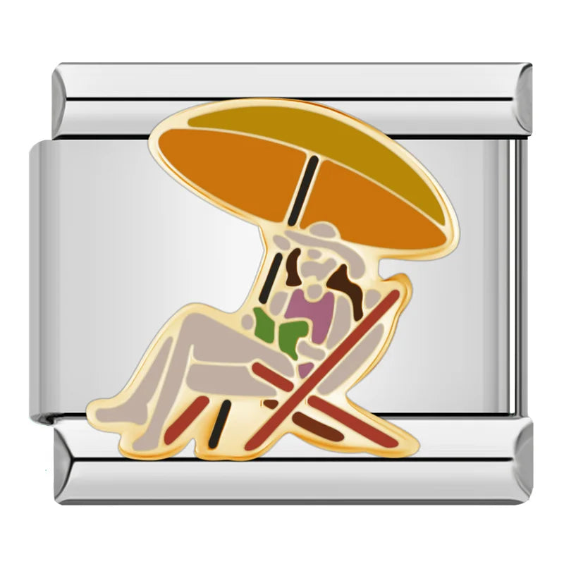 Beach Relax – Silver Italian Charm - Charmris